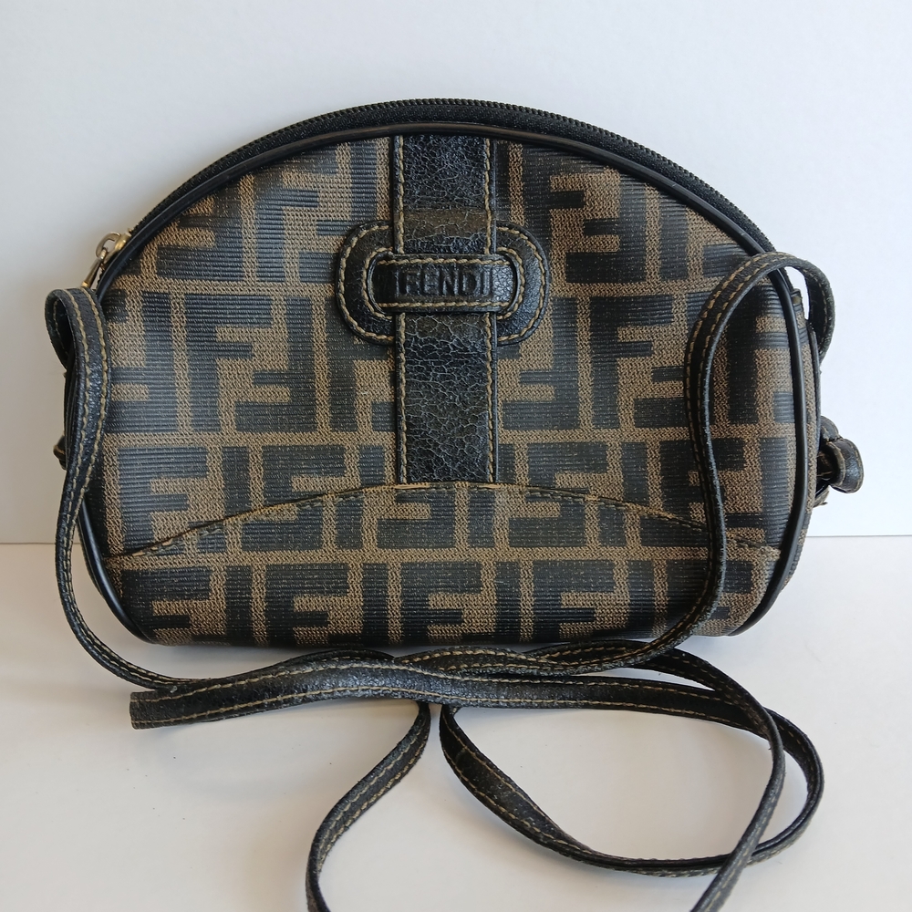 Fendi Brown FF Logo Crossbody Bag